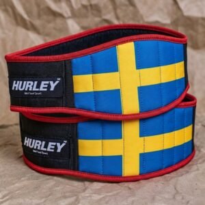 Custom Sweden flag sublimation weightlifting belt in soft neoprene