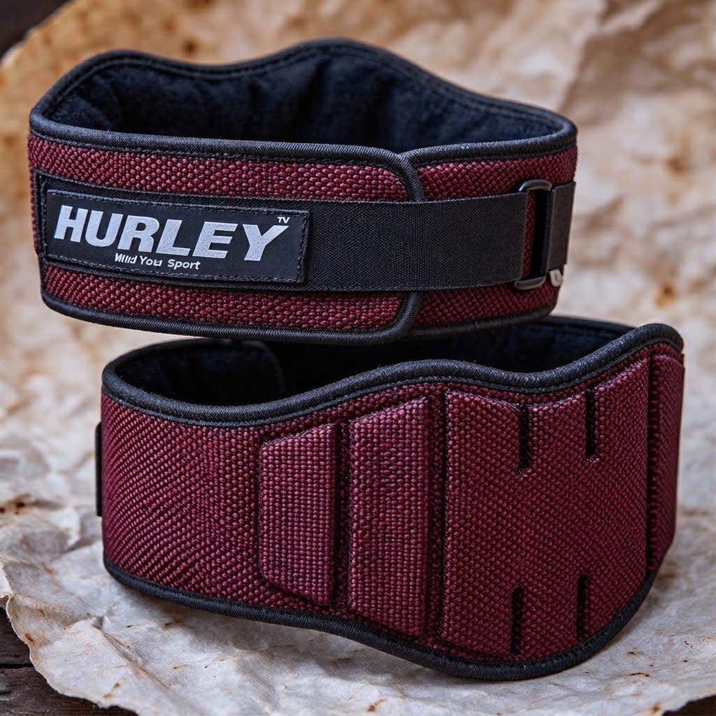 Stylish Maroon Soft Neoprene Weightlifting Belt Stylish maroon soft neoprene weightlifting belt with 6-inch back support