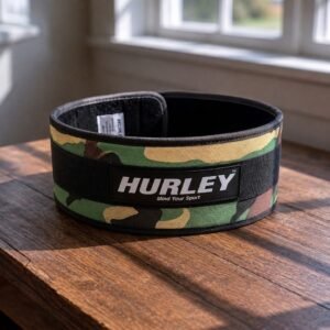 Army green women's soft neoprene weightlifting belt with 4-inch support