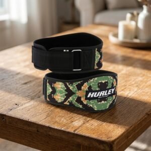 Green Snake Camo Soft Neoprene Weightlifting Belt – 6-Inch Back Support