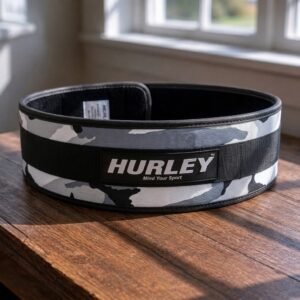 Women's 5-inch grey camouflage double support weightlifting belt