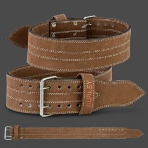 Brown suede Amara leather powerlifting belt