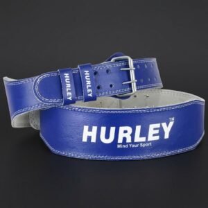 Blue leather 4-inch weightlifting padded belt – 7mm