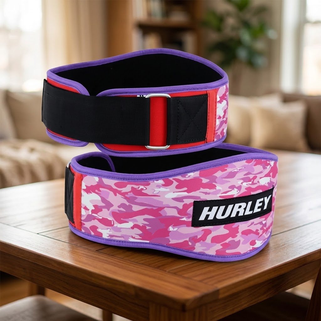 Pink Floral Soft Neoprene Weightlifting Belt – 6-Inch Pink floral soft neoprene weightlifting belt with 6-inch back support