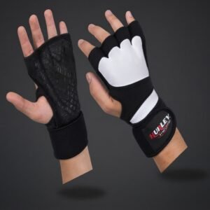 Weightlifting wrist wrap gloves for men and women with anti-slip silicone grip and wrist support