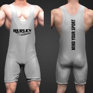 Grey heavy-duty polyester squat suit for powerlifting