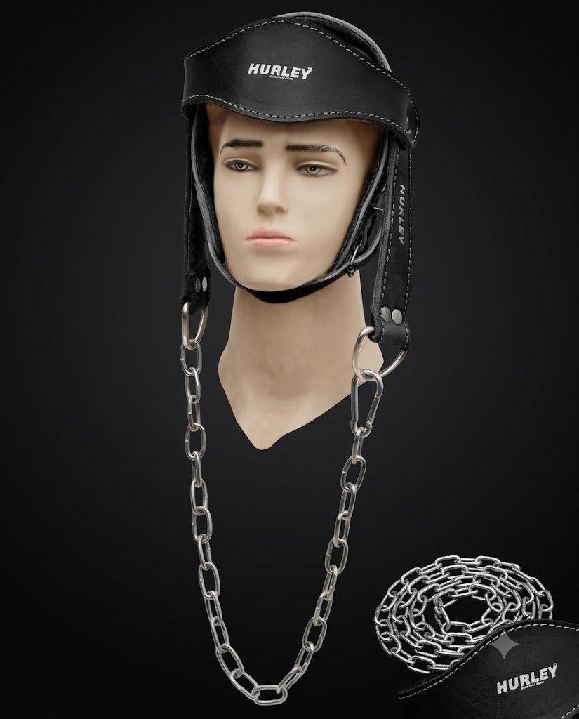 Black Leather Head Harness – Cowhide & Buffalo Leather Black leather head harness with heavy-duty stainless steel chain and rivets