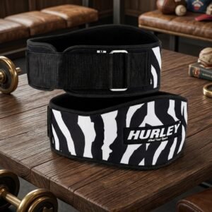 Zebra design soft neoprene weightlifting belt with 6-inch back support