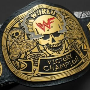 Smoking Skull Championship Belt made with genuine leather and gold-coated metal plates