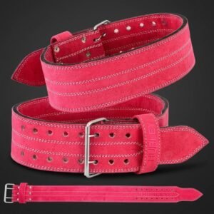 Pink suede Amara leather powerlifting belt