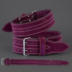 Purple suede Amara leather powerlifting belt Image Title: