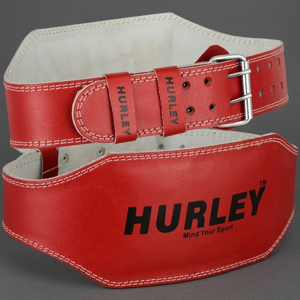 Red Leather Weightlifting Padded Belt – 7mm Red leather weightlifting padded belt with 6-inch back support
