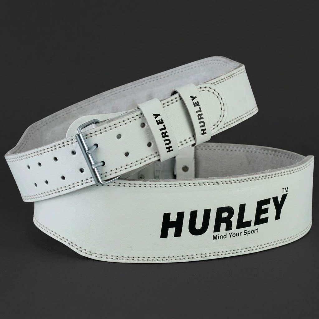 White Leather 4-Inch Weightlifting Padded Belt – 7mm White leather 4-inch weightlifting padded belt – 7mm