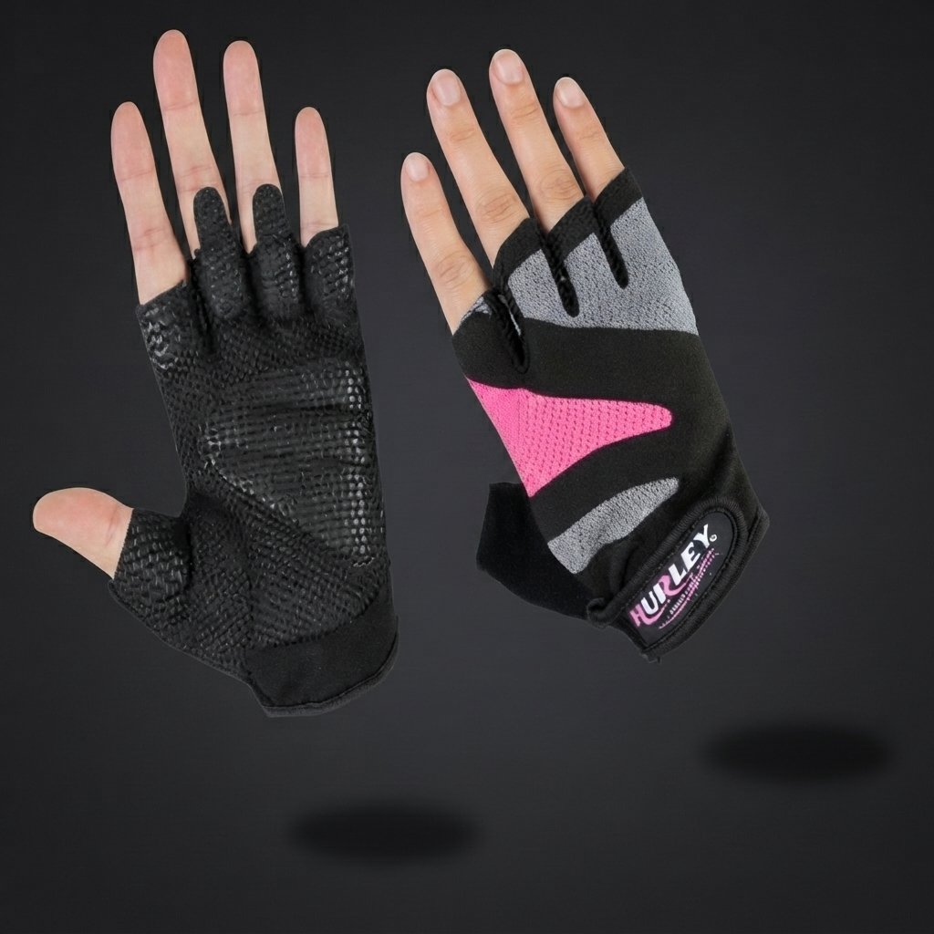 Women's Fingerless Weightlifting Gloves – Gym & Workout Women's fingerless weightlifting gloves with EVA foam palm and hook and loop wrist support