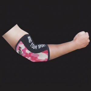 Pink camouflage 5mm and 7mm neoprene elbow sleeves