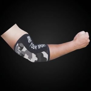 Grey camouflage 5mm and 7mm neoprene elbow sleeves