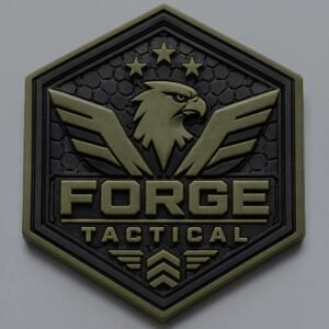 Custom tactical PVC patch with raised 3D eagle logo