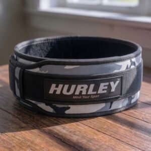 Women's 5-inch grey camouflage double support weightlifting belt