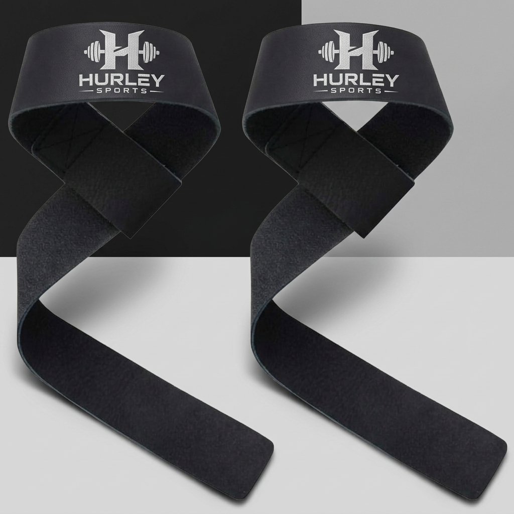Black Split Leather Weightlifting Straps – 24-Inch Black split leather weightlifting straps 24 inches long and 1.5 inches wide