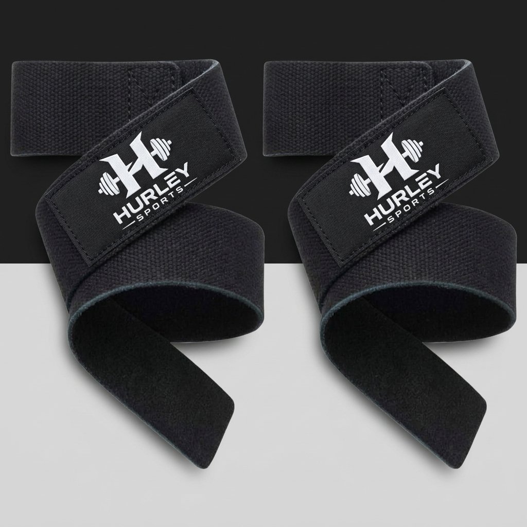 Alt Text Black split leather weightlifting straps 24 inches long and 1.5 inches wide