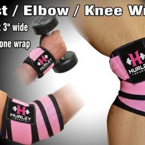 Pink and black 3-in-1 elbow wraps for wrist elbow and knee support