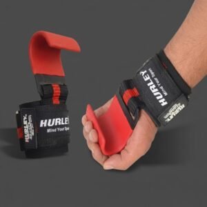 Red heavy-duty power hooks with 7mm neoprene wrist pads