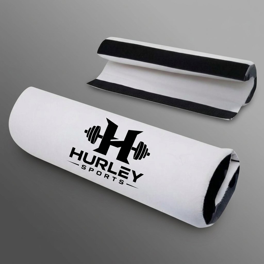White Weightlifting Barbell Pad – Heavy-Duty Foam White weightlifting barbell pad with foam padding and Velcro closure